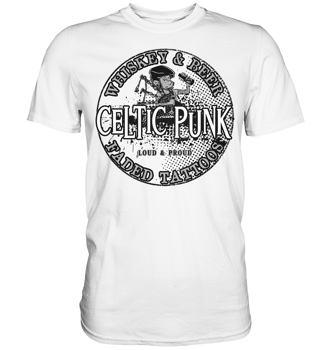 Celtic Punk "Whiskey, Beer & Faded Tattoos" - Premium Shirt