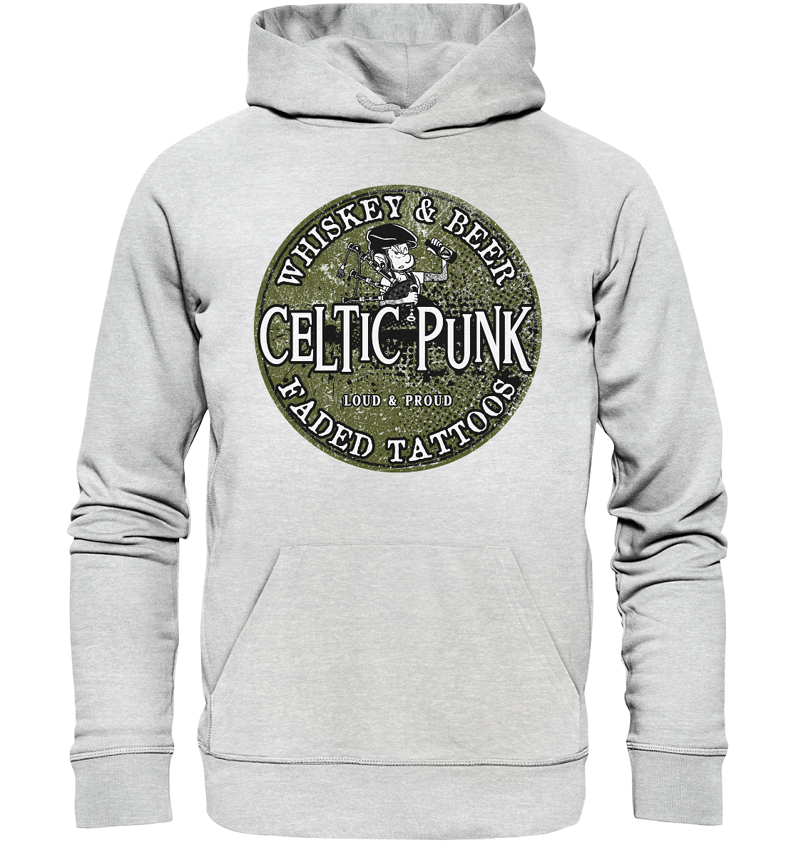 Celtic Punk "Whiskey, Beer & Faded Tattoos" - Premium Unisex Hoodie
