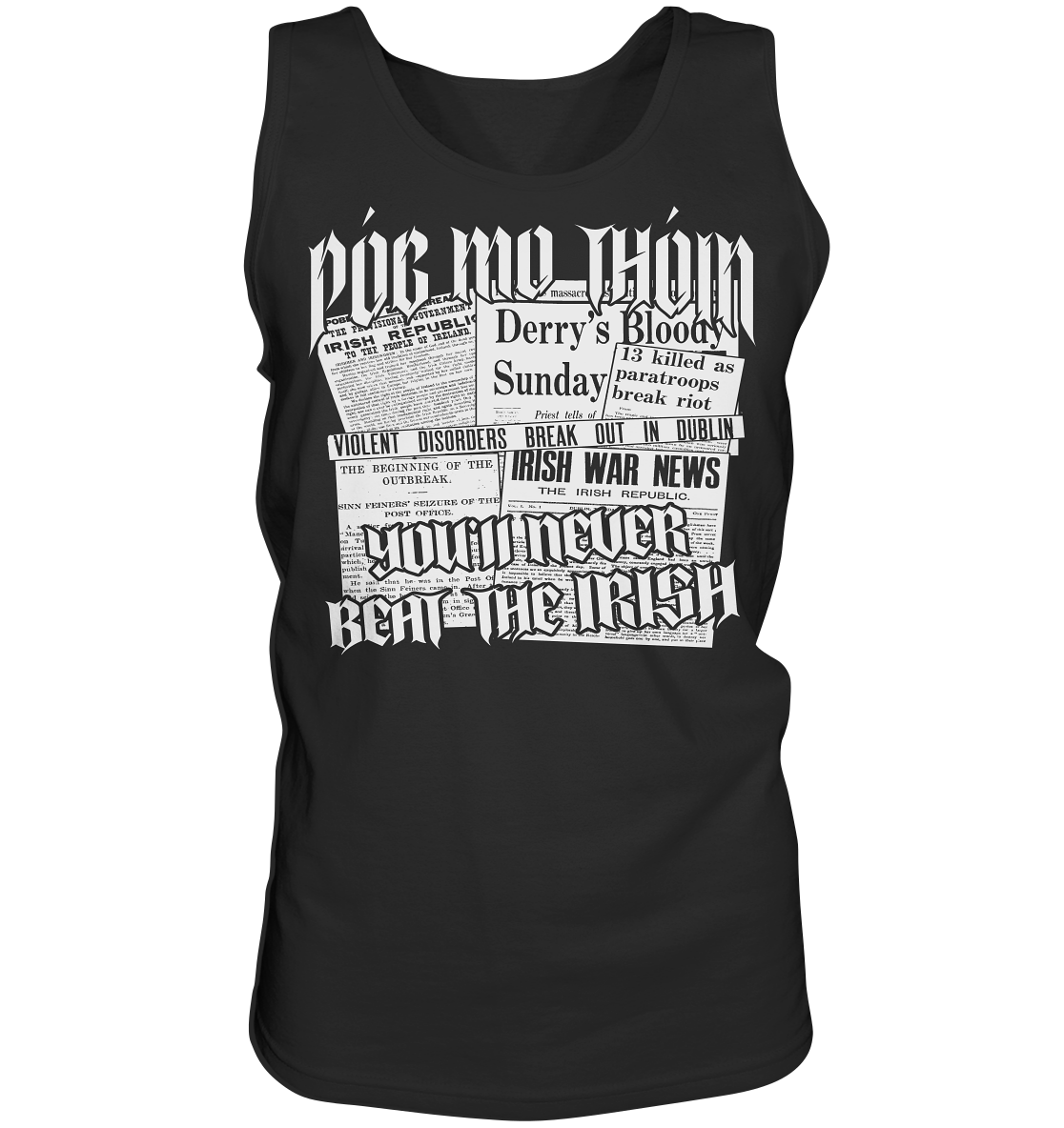 Póg Mo Thóin Streetwear "You'll Never Beat The Irish" - Tank-Top