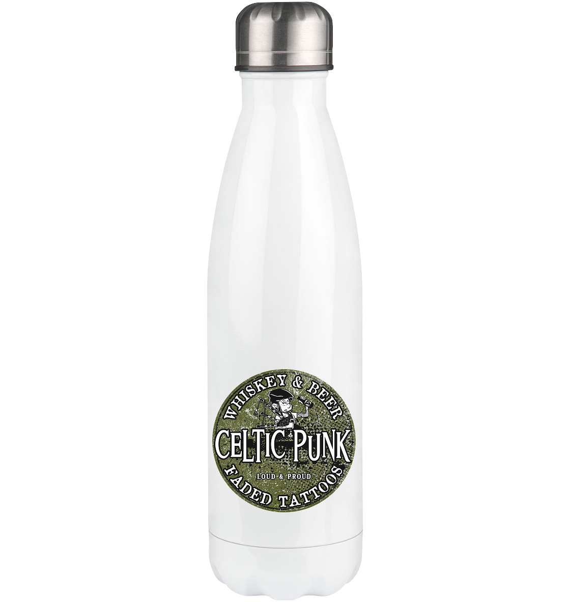 Celtic Punk "Whiskey, Beer & Faded Tattoos" - Thermoflasche 500ml