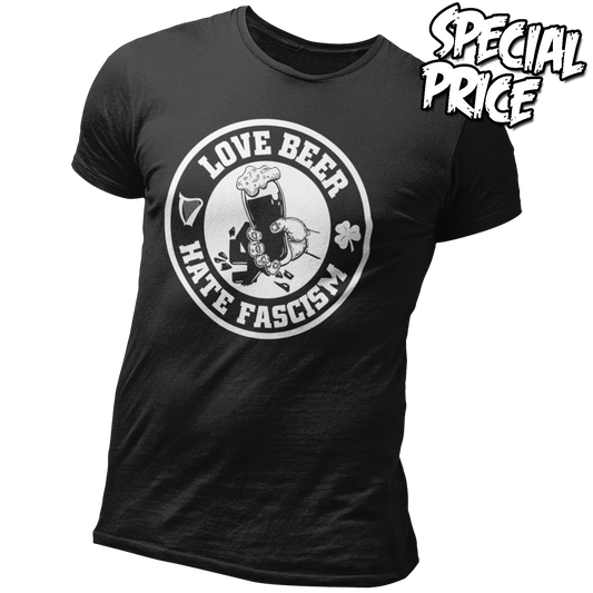 Love Beer - Hate Fascism - Premium Shirt (Größe 4XL)