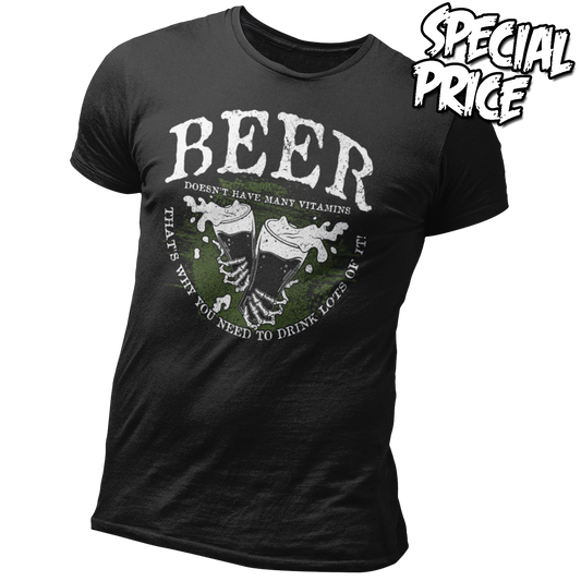 Beer "Doesn't Have Many Vitamins" - Premium Shirt (Größe S)