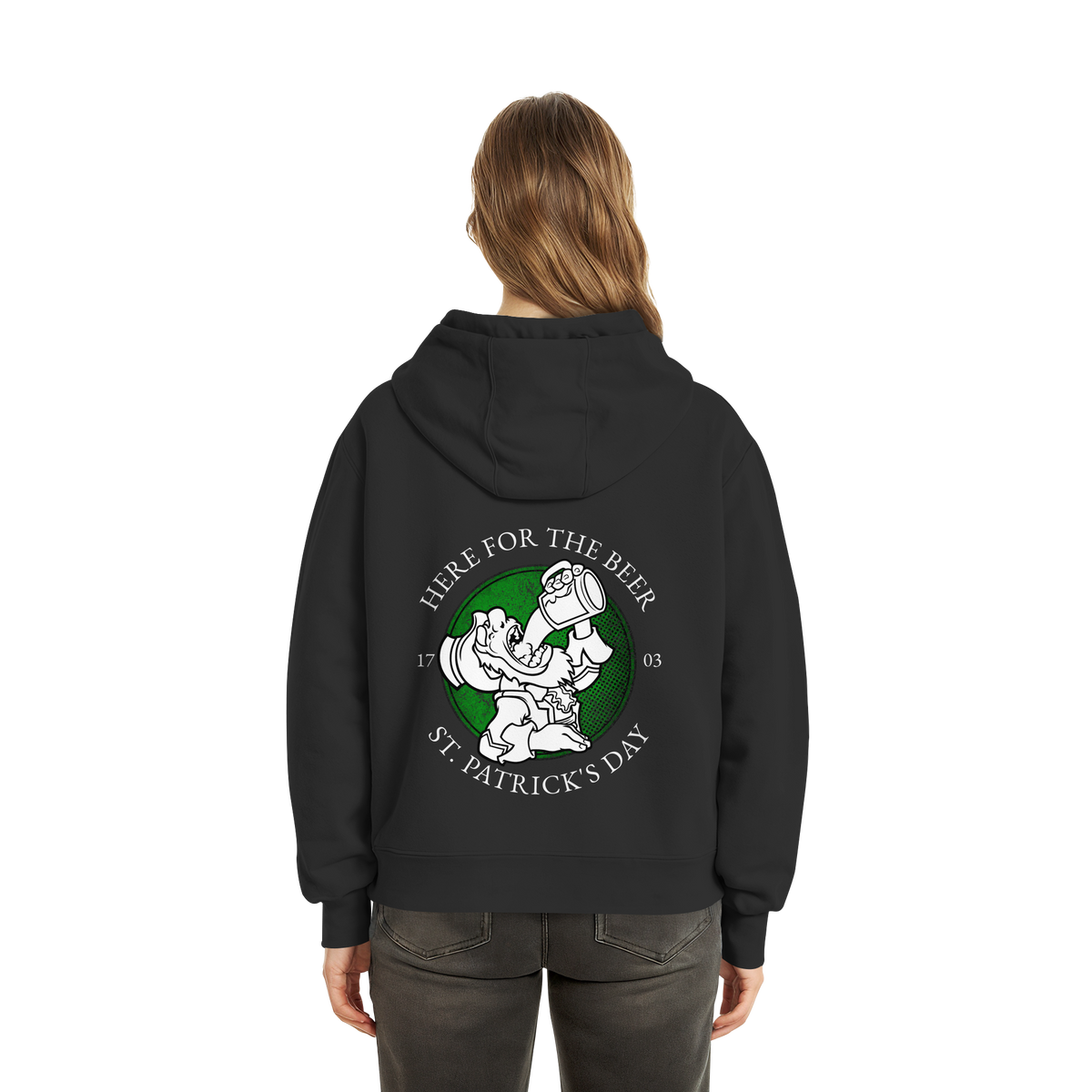 Here For The Beer "St. Patrick's Day"  - Fluffy Boxcut Zipper
