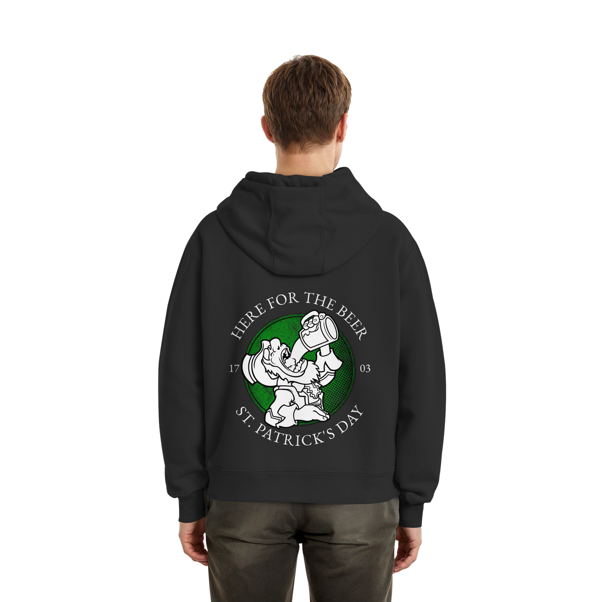 Here For The Beer "St. Patrick's Day"  - Fluffy Boxcut Zipper