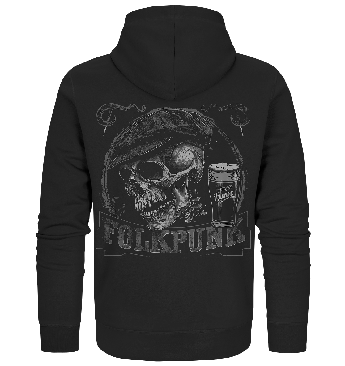 Folkpunk "Flatcap-Skull I" - Organic Zipper