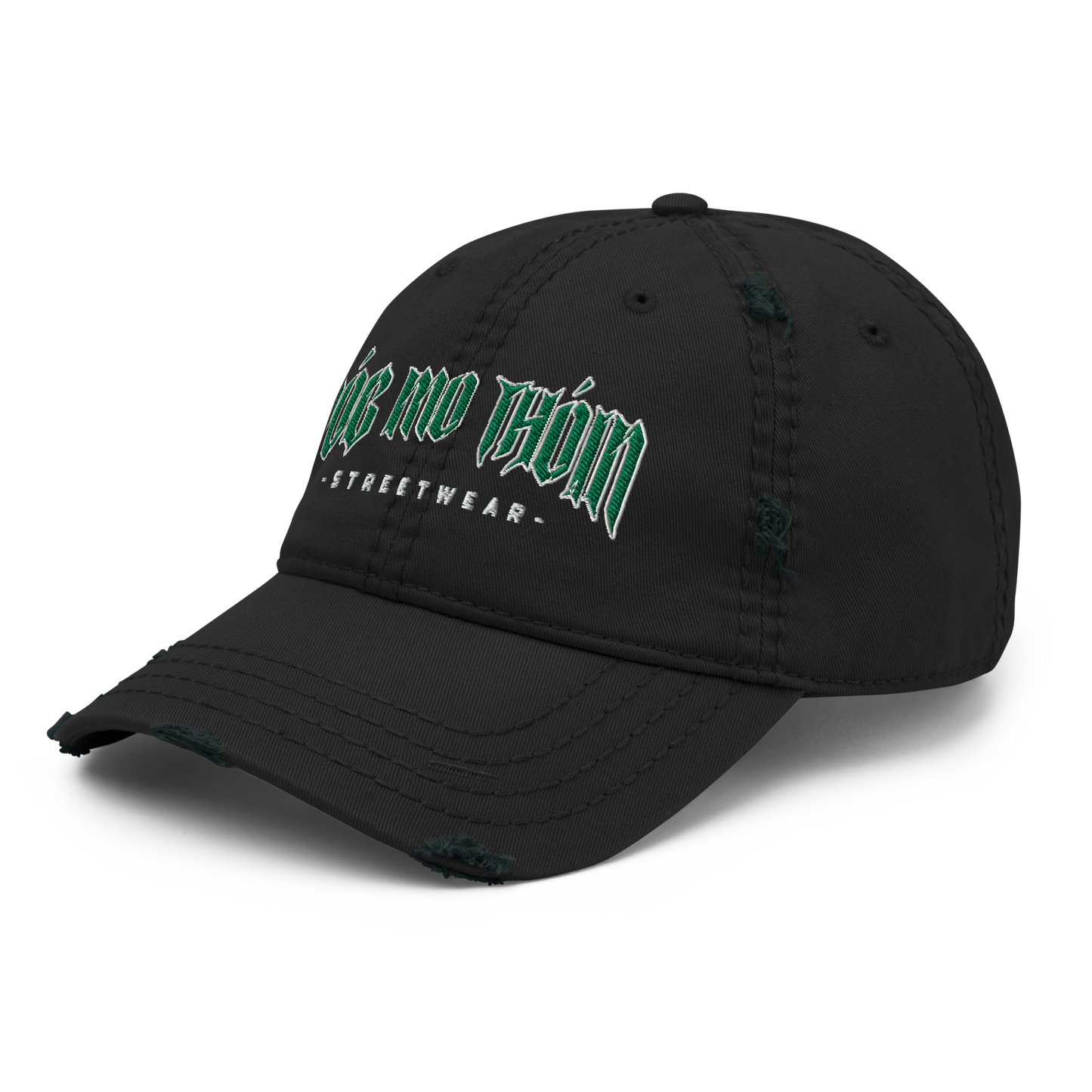 Póg Mo Thóin Streetwear "Green Logo" (Hochwertiger Stick) - Dad-Hat im Used-Look