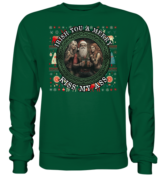 Irish You A Merry... "Santa, Girls & Beer "  - Basic Sweatshirt