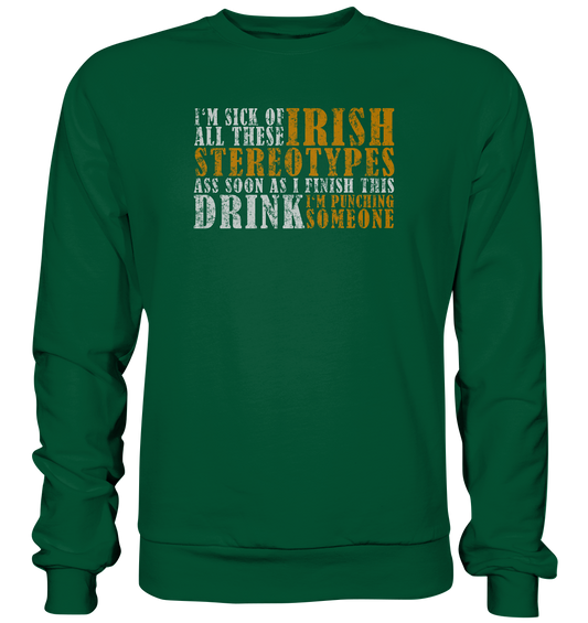 Irish Stereotypes "Punching Someone I" - Basic Sweatshirt