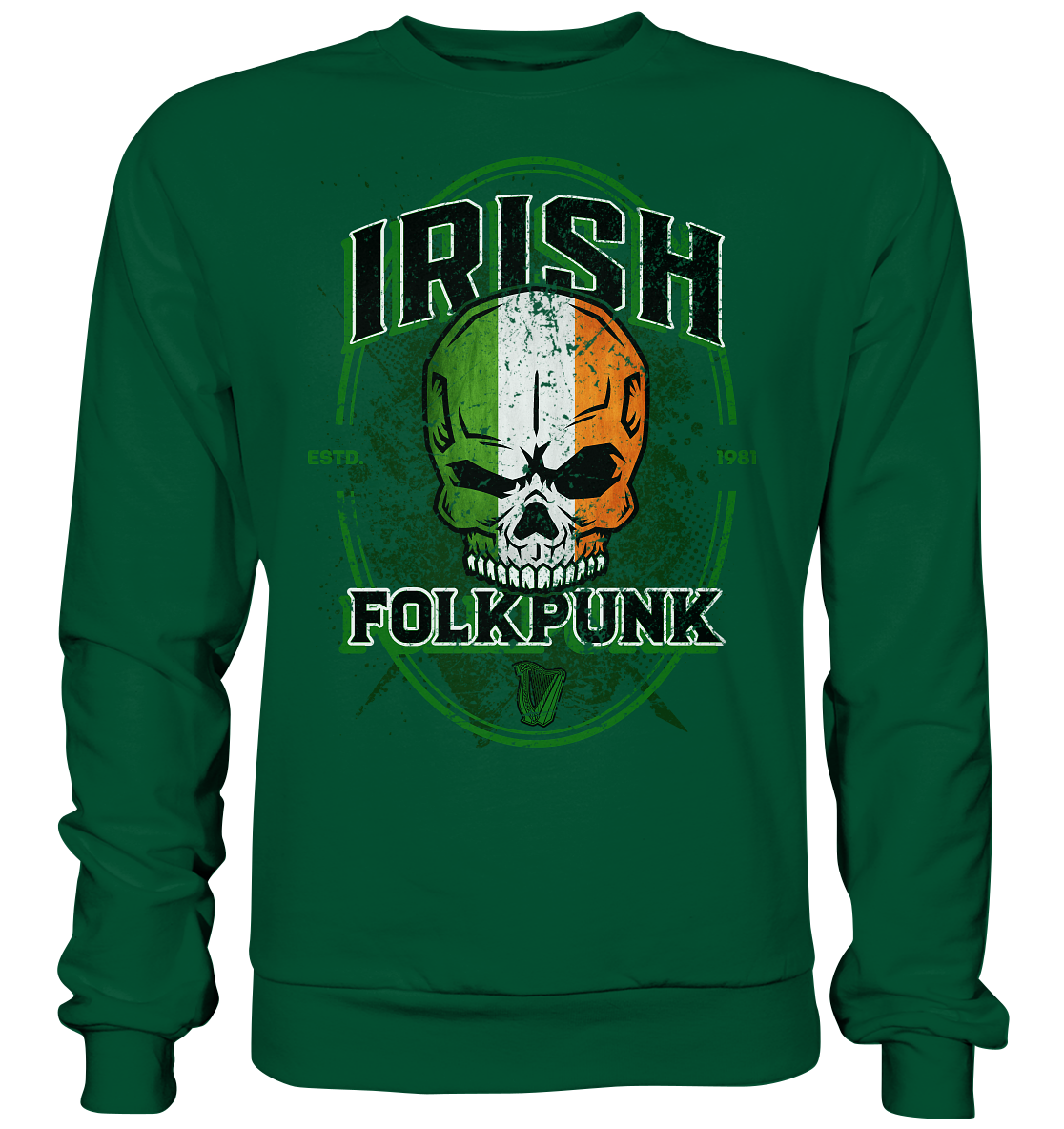 Irish Folkpunk "Skull" - Basic Sweatshirt