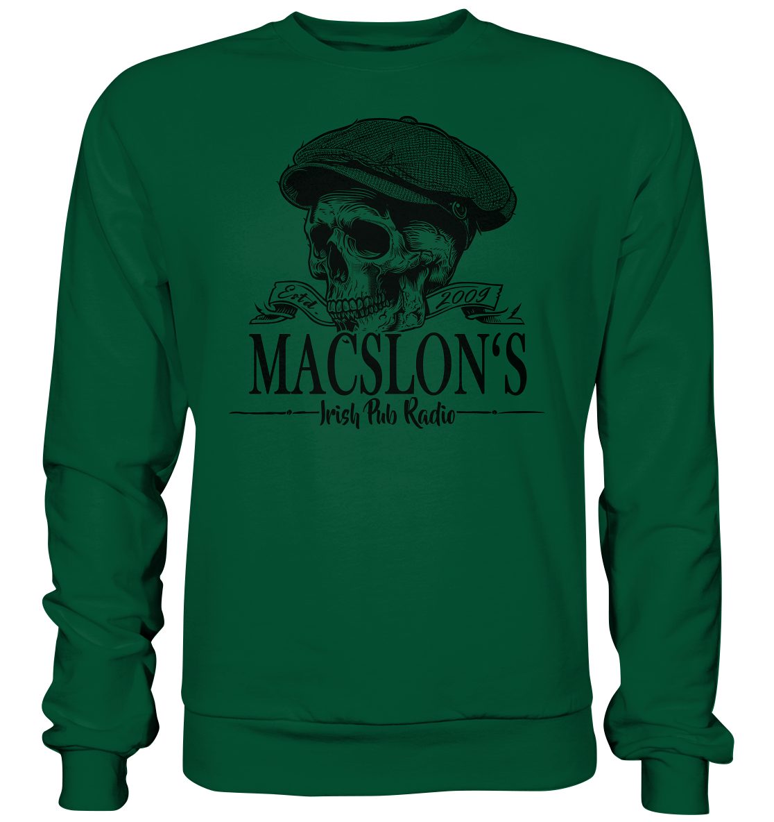 MacSlon's Irish Pub Radio "Estd. 2009 / Flatcap-Skull II" - Basic Sweatshirt