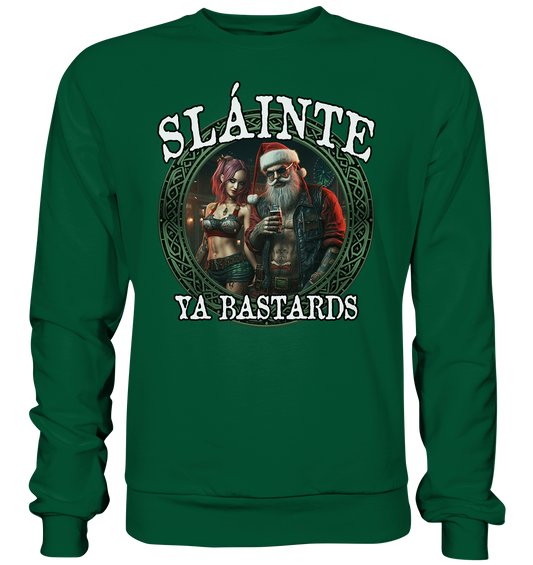 Sláinte Ya Bastards "Santa and his Elf"  - Basic Sweatshirt