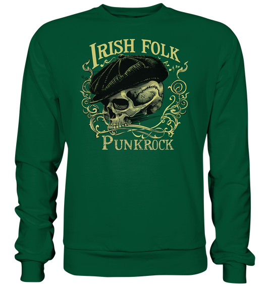 Irish Folk Punkrock "Flatcap-Skull I" - Basic Sweatshirt