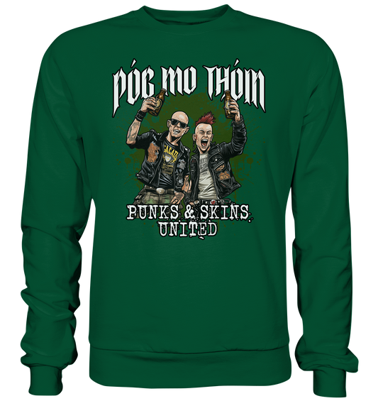 Póg Mo Thóin Streetwear "Punks & Skins United" - Basic Sweatshirt