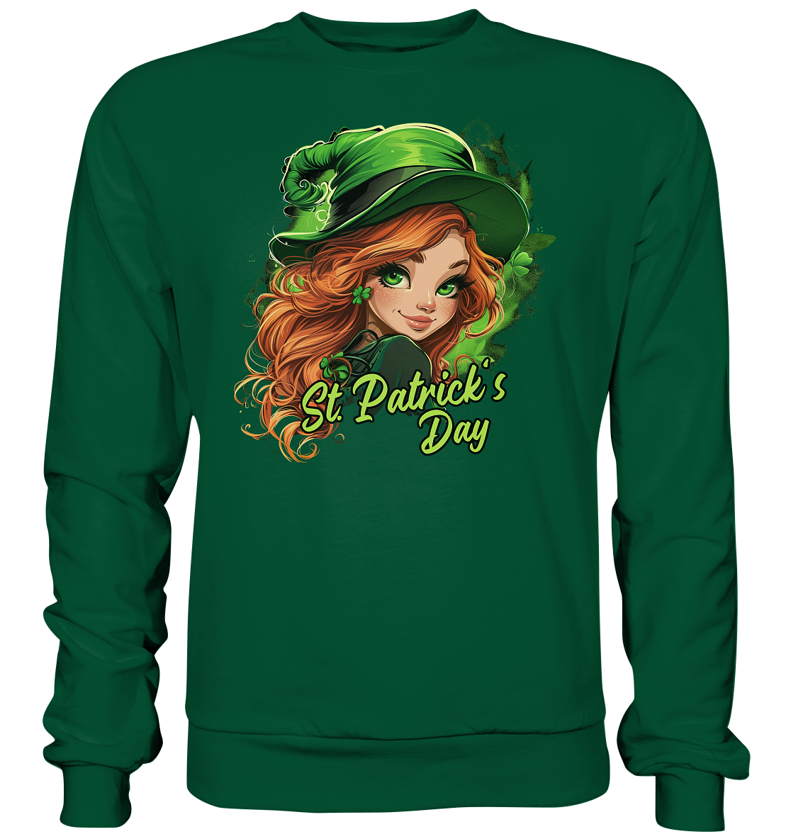 St. Patrick's Day "Leprechaun Girl I" - Basic Sweatshirt