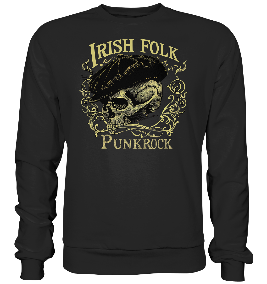 Irish Folk Punkrock "Flatcap-Skull I" - Basic Sweatshirt