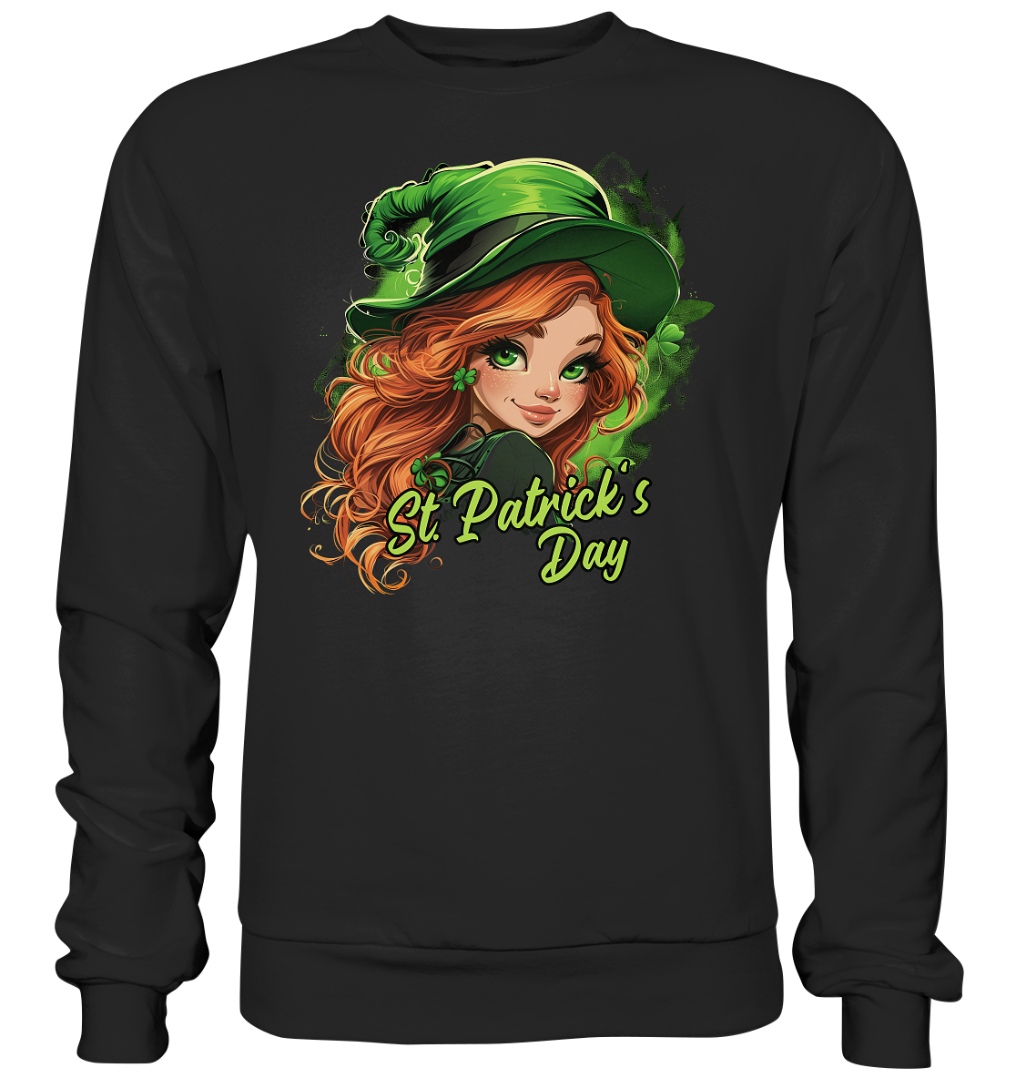 St. Patrick's Day "Leprechaun Girl I" - Basic Sweatshirt
