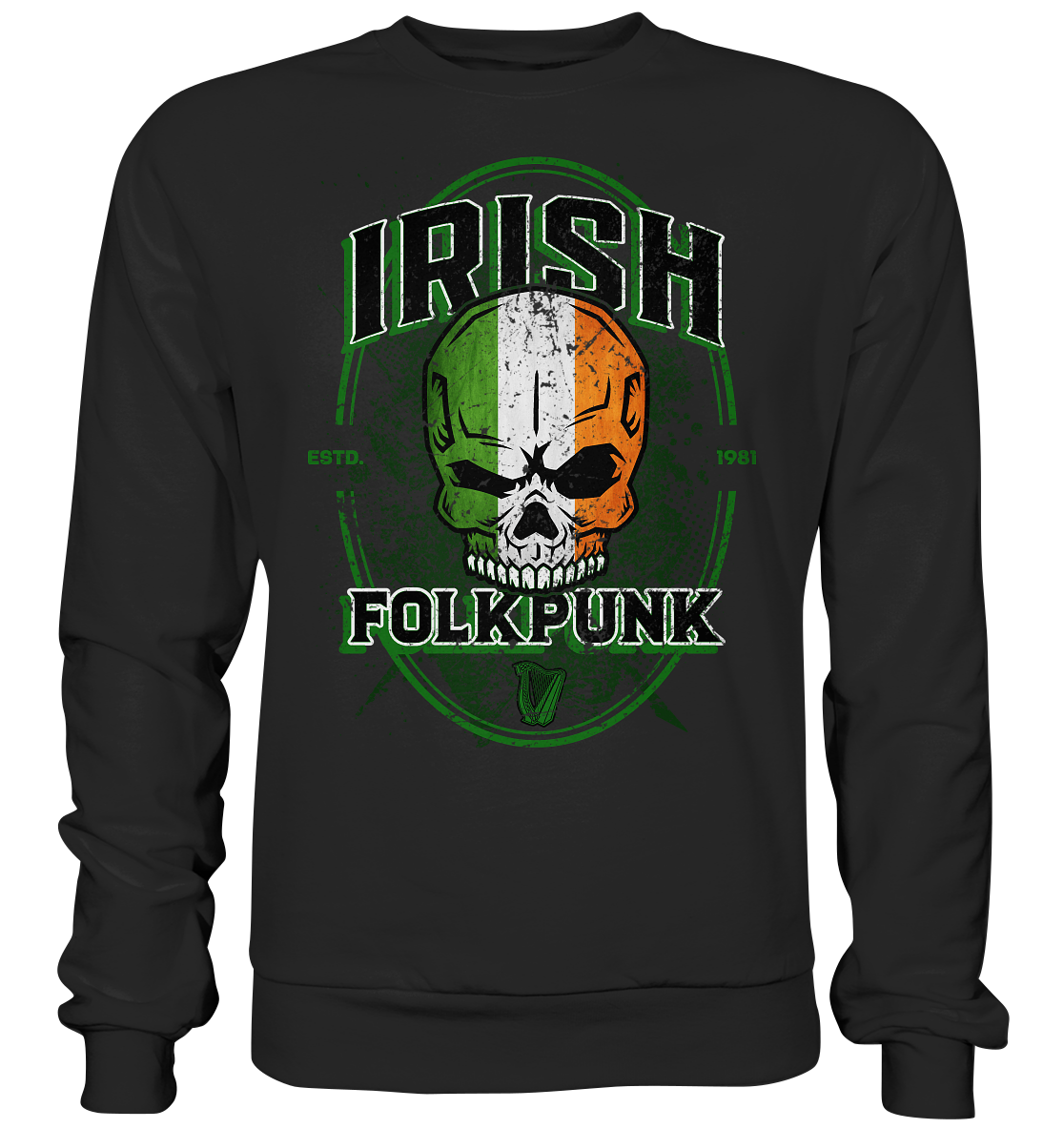 Irish Folkpunk "Skull" - Basic Sweatshirt