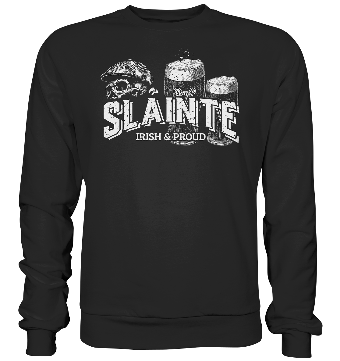 Sláinte "Irish & Proud / Flatcap-Skull I" - Basic Sweatshirt