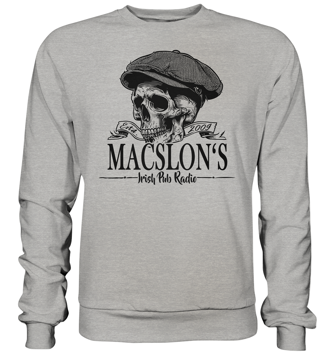 MacSlon's Irish Pub Radio "Estd. 2009 / Flatcap-Skull II" - Basic Sweatshirt