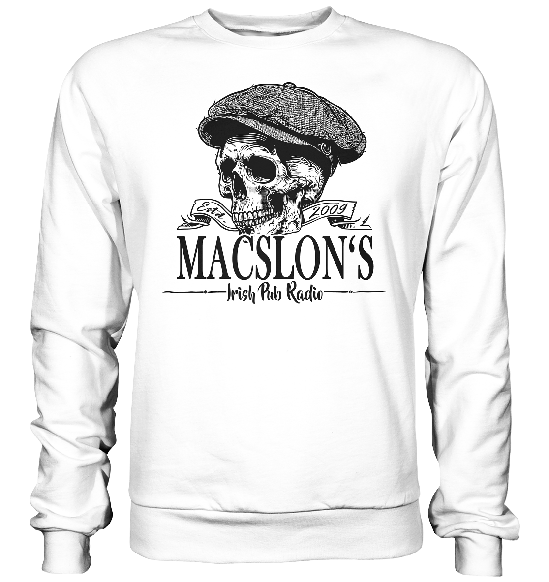 MacSlon's Irish Pub Radio "Estd. 2009 / Flatcap-Skull II" - Basic Sweatshirt