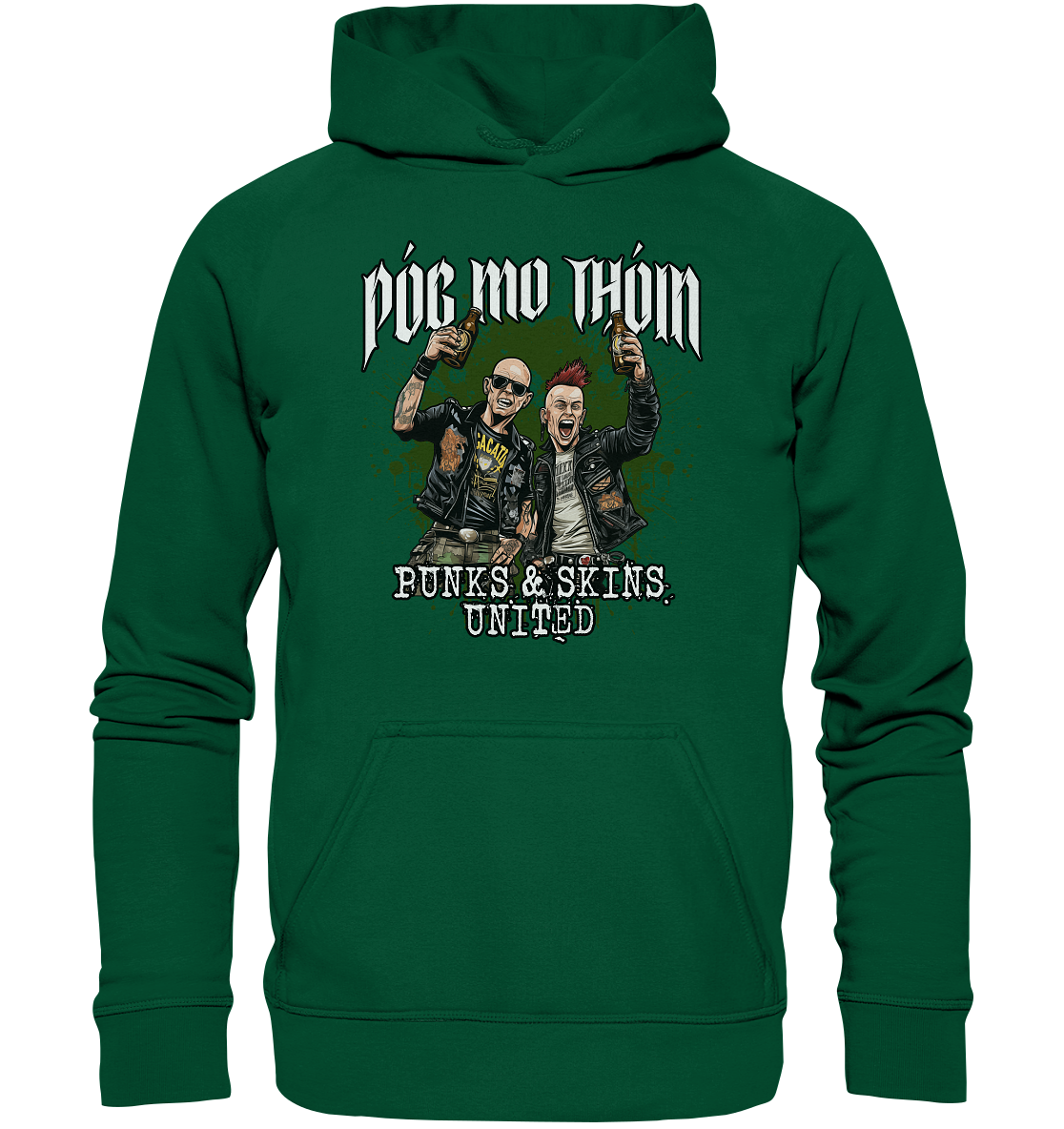 Póg Mo Thóin Streetwear "Punks & Skins United" - Basic Unisex Hoodie