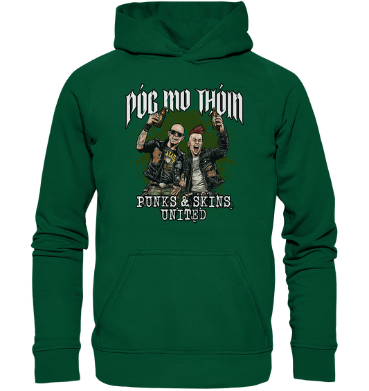 Póg Mo Thóin Streetwear "Punks & Skins United" - Basic Unisex Hoodie