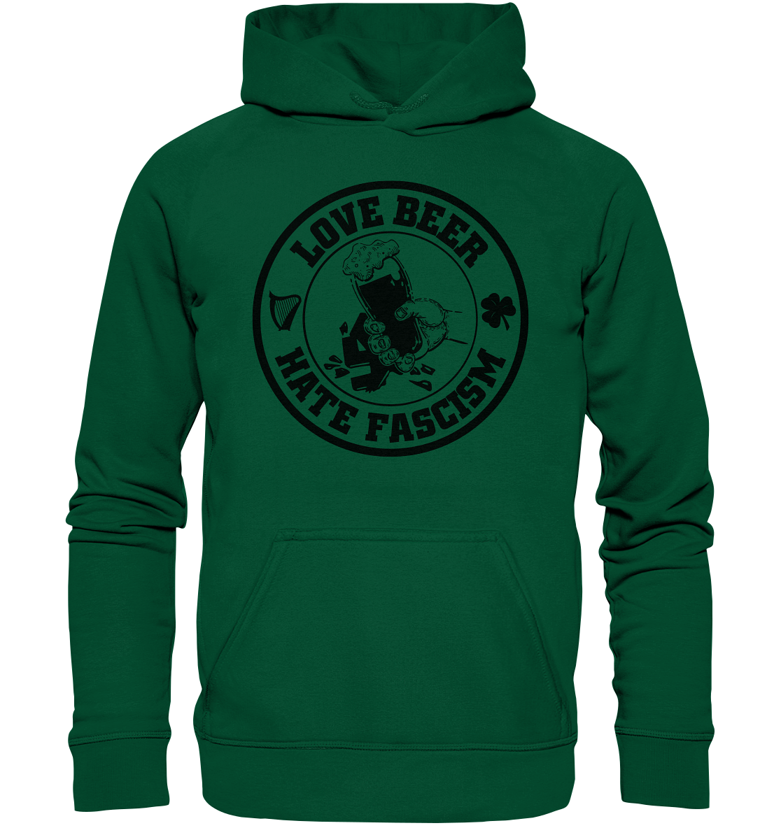 Love Beer - Hate Fascism - Basic Unisex Hoodie