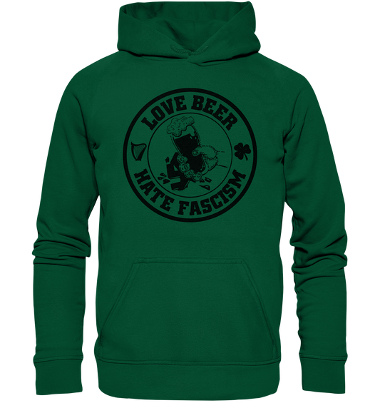 Love Beer - Hate Fascism - Basic Unisex Hoodie