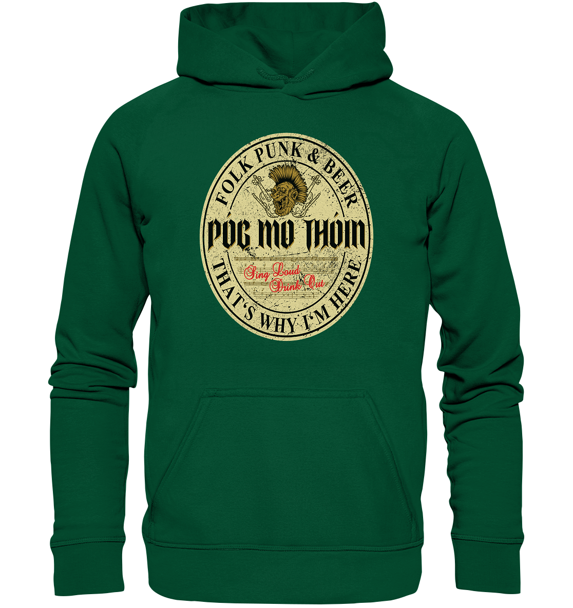 Póg Mo Thóin Streetwear "Folk Punk & Beer" - Basic Unisex Hoodie