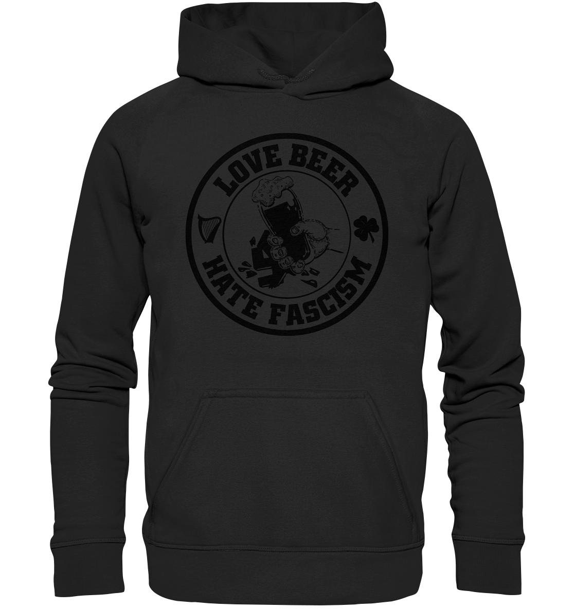 Love Beer - Hate Fascism - Basic Unisex Hoodie