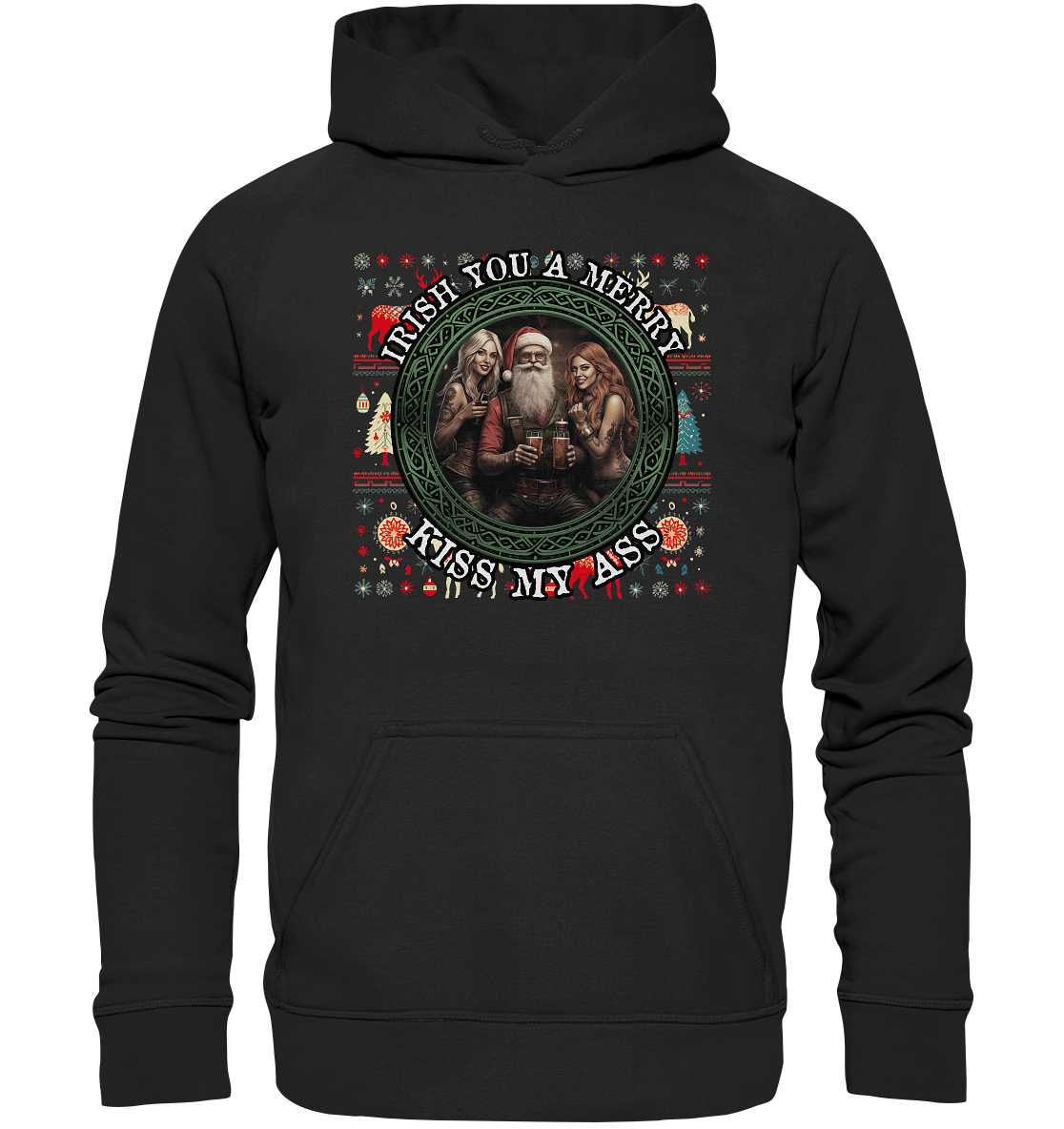 Irish You A Merry... "Santa, Girls & Beer "  - Basic Unisex Hoodie