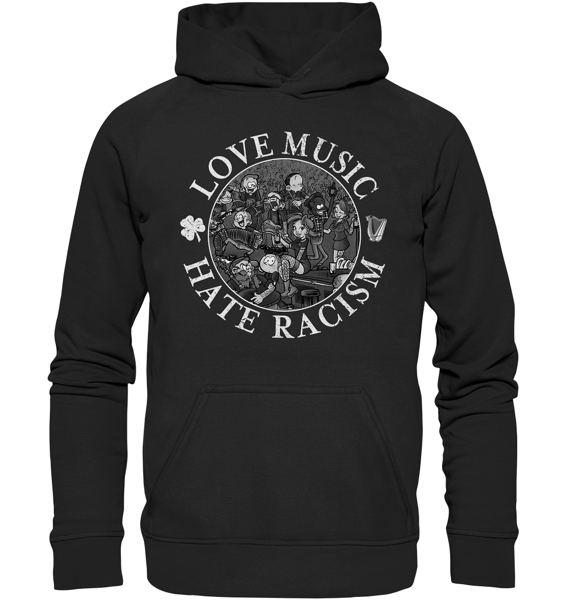 Love Music - Hate Racism "Irish Pub" - Basic Unisex Hoodie