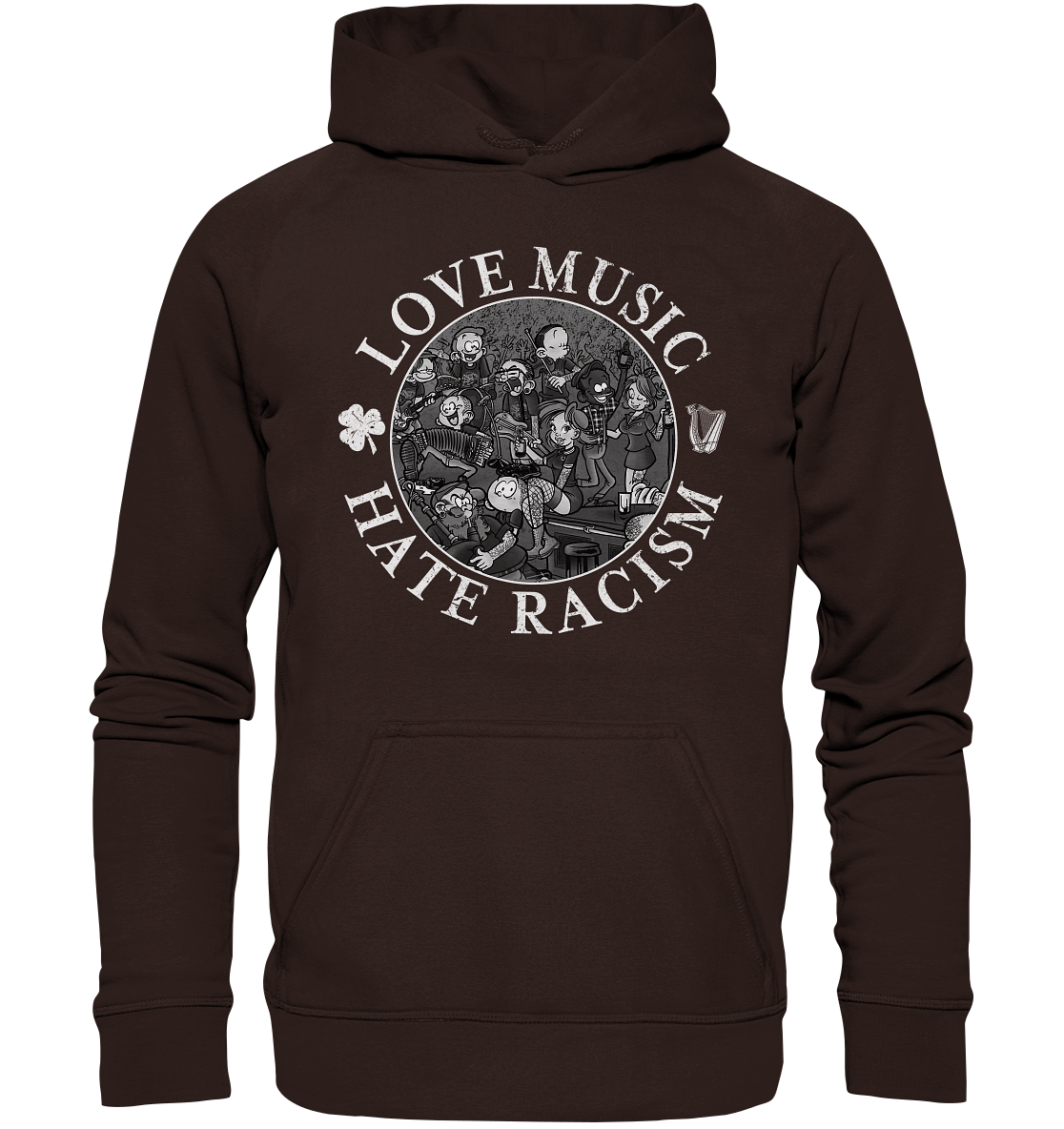 Love Music - Hate Racism "Irish Pub" - Basic Unisex Hoodie