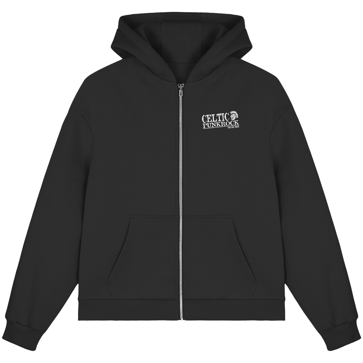 Póg Mo Thóin Streetwear "Celtic Punkrock"  - Fluffy Boxcut Zipper