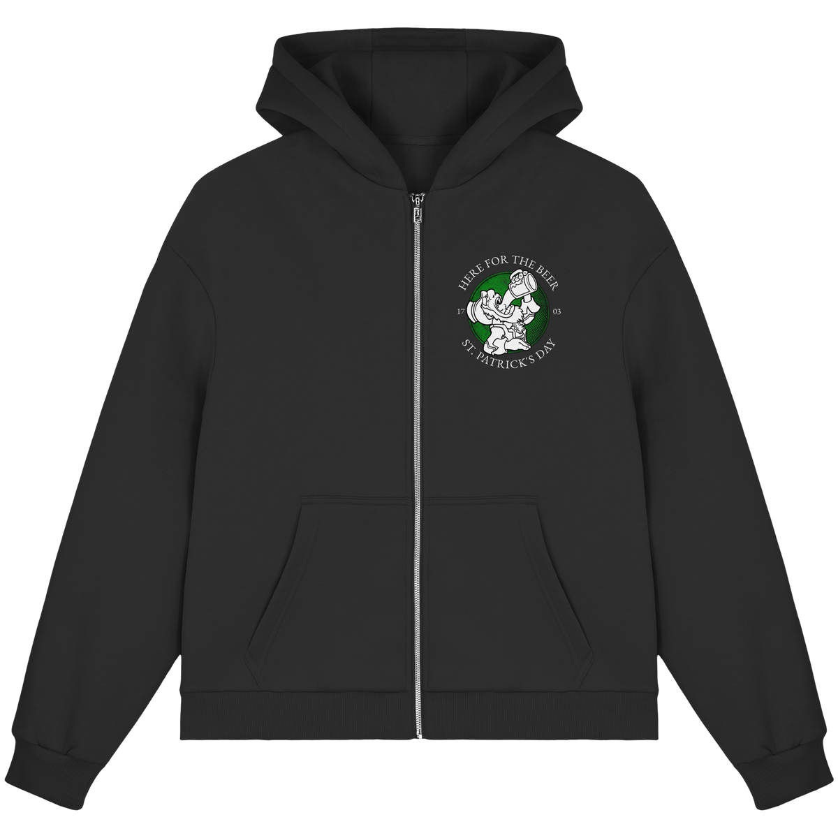 Here For The Beer "St. Patrick's Day"  - Fluffy Boxcut Zipper