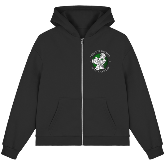 Here For The Beer "St. Patrick's Day"  - Fluffy Boxcut Zipper