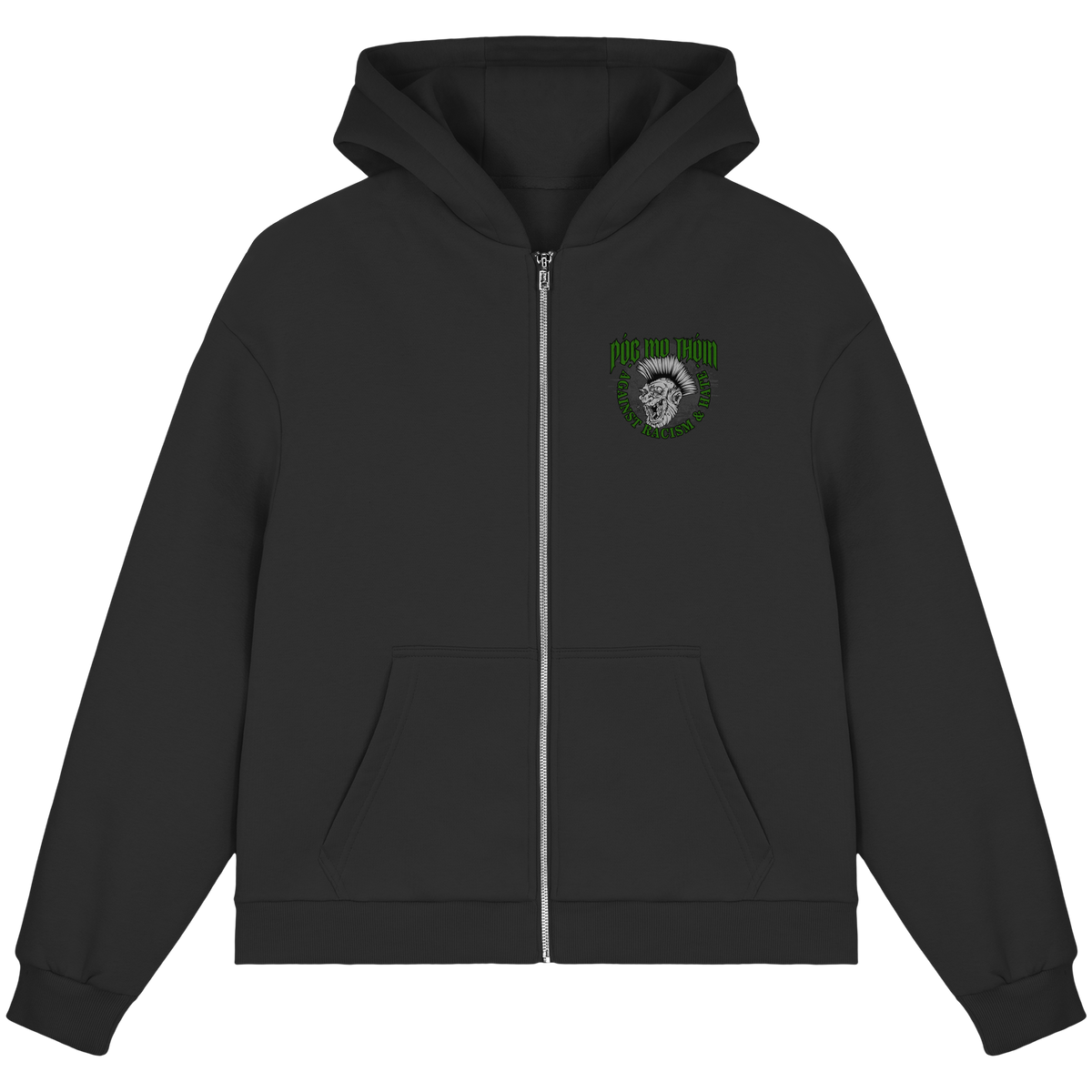 Póg Mo Thóin Streetwear "Against Racism & Hate"  - Fluffy Boxcut Zipper