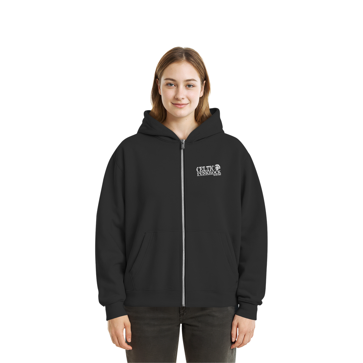 Póg Mo Thóin Streetwear "Celtic Punkrock"  - Fluffy Boxcut Zipper