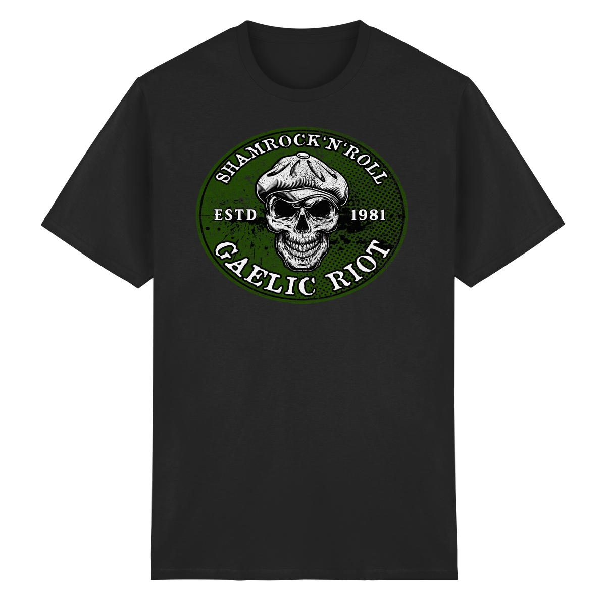 Shamrock And Roll "Skull / Gaelic Riot"  - Heavy Cotton T-Shirt