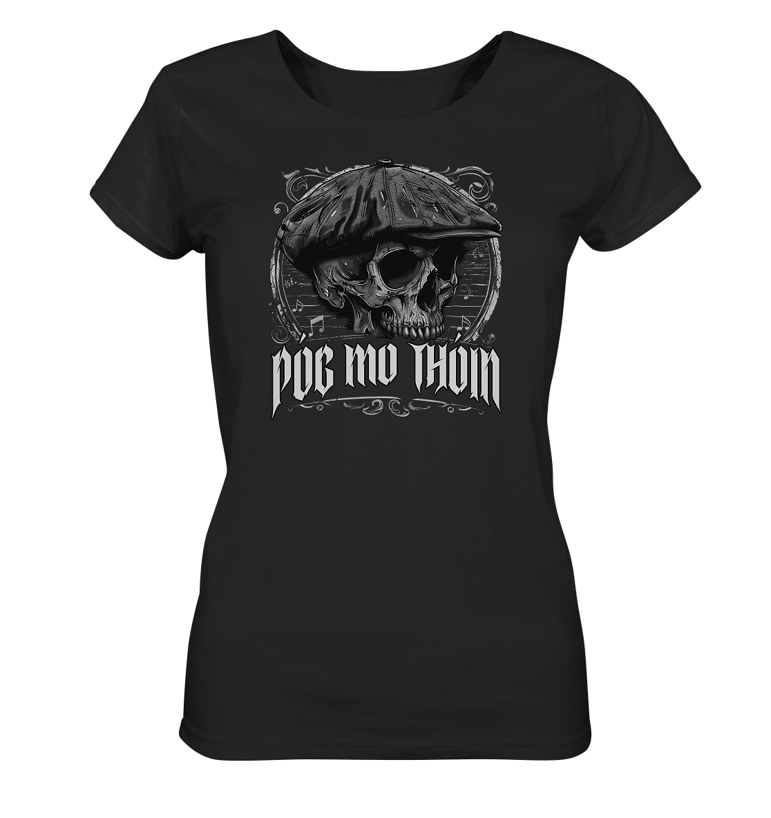 Póg Mo Thóin Streetwear "Flatcap-Skull III" - Ladies Organic Shirt