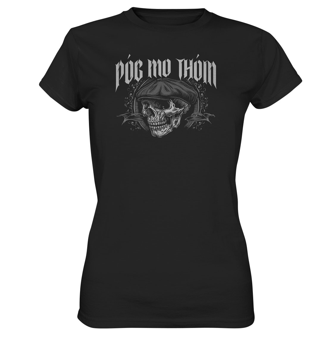 Póg Mo Thóin Streetwear "Flatcap-Skull II"  - Ladies Premium Shirt