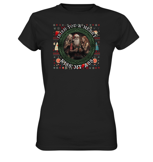 Irish You A Merry... "Santa, Girls & Beer "  - Ladies Premium Shirt