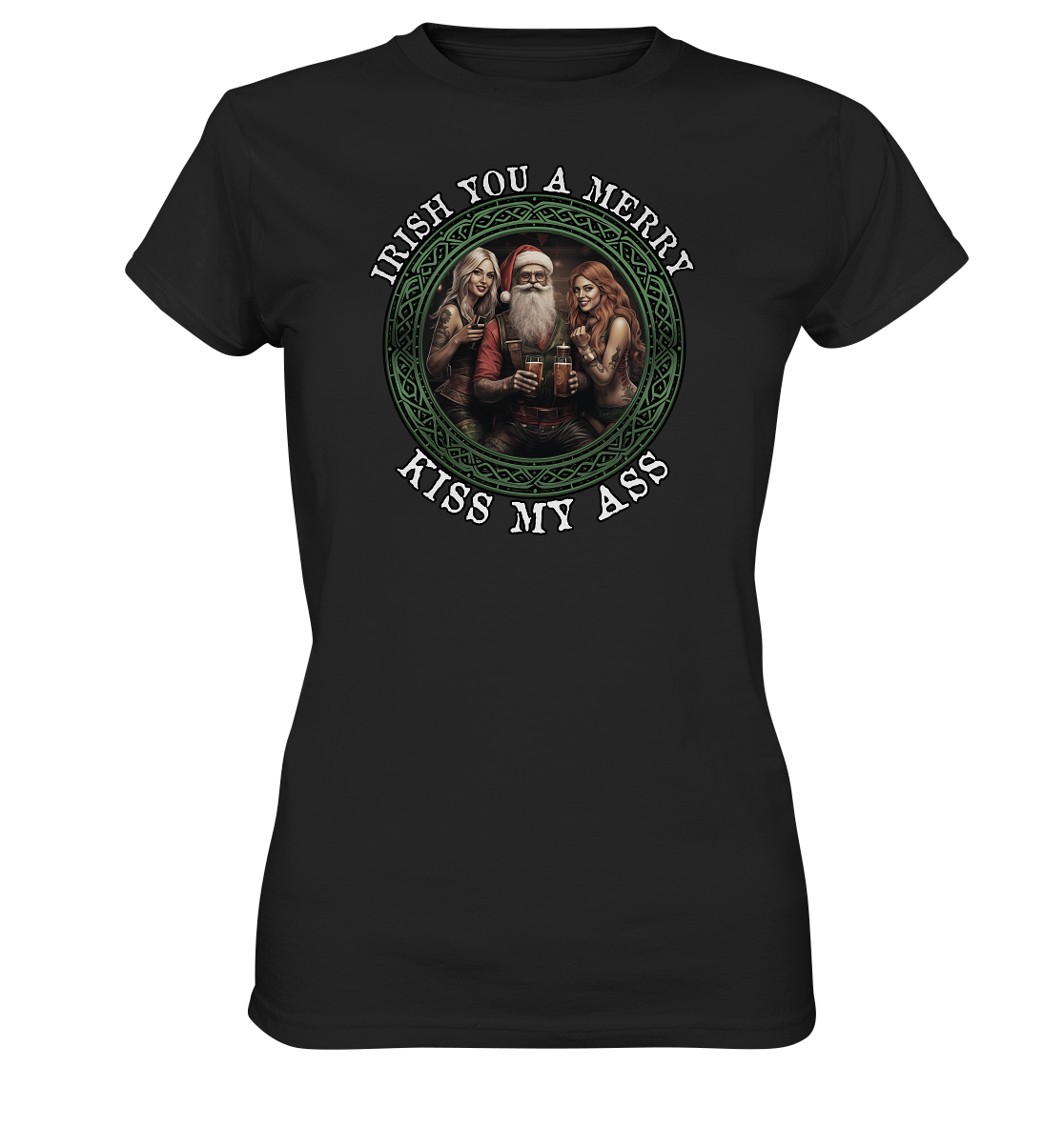 Irish You A Merry... "Santa, Girls & Beer II" - Ladies Premium Shirt