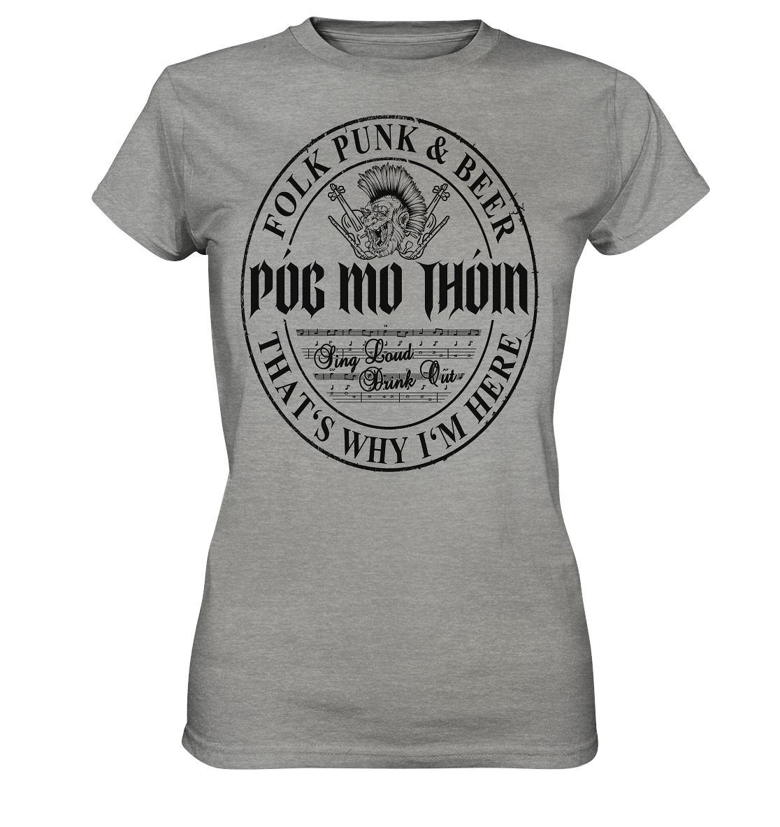 Póg Mo Thóin Streetwear "Folk Punk & Beer" - Ladies Premium Shirt