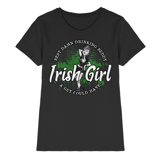 Irish Girl "Drinking Buddy"  - Ladies Premium Shirt