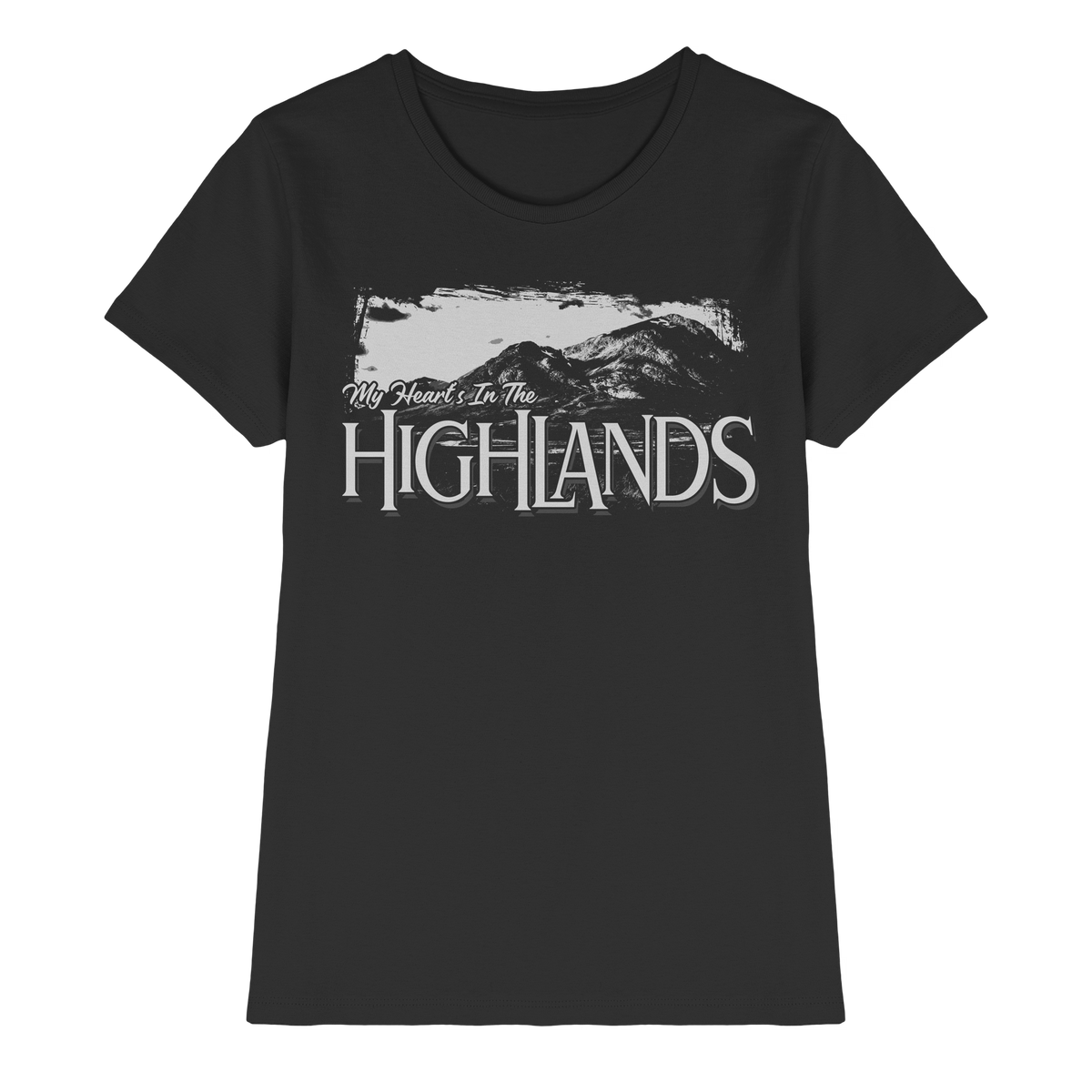 "My Heart's In The Highlands"  - Ladies Premium Shirt