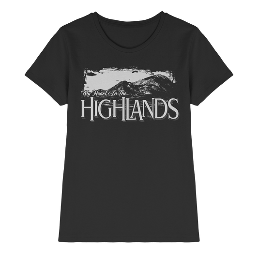 "My Heart's In The Highlands"  - Ladies Premium Shirt