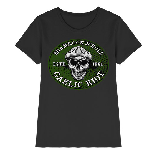 Shamrock And Roll "Skull / Gaelic Riot"  - Ladies Premium Shirt
