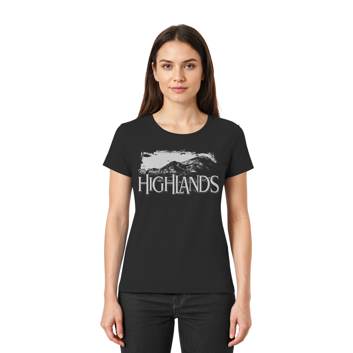 "My Heart's In The Highlands"  - Ladies Premium Shirt