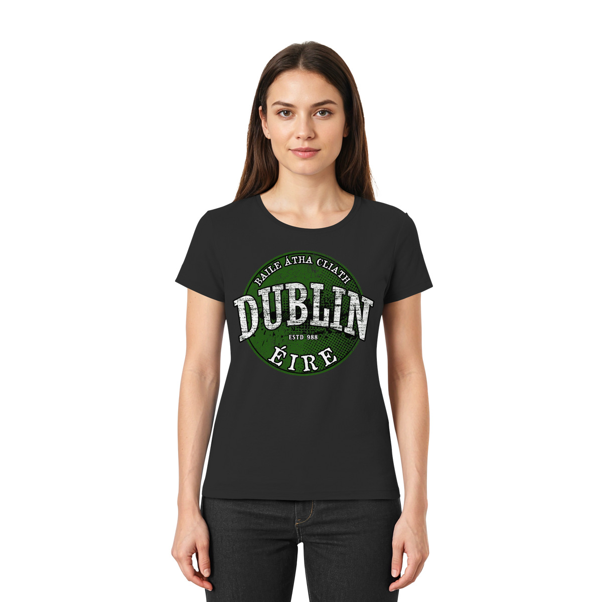 Dublin "Estd 988 / Baile Átha Cliath / Éire"  - Ladies Premium Shirt